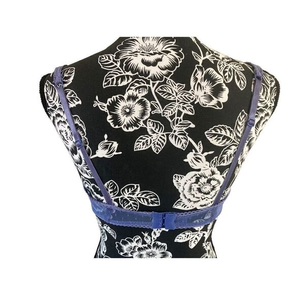 Rampage Lace Sheer Bra Sexy Floral Lace Up Feminine Intimates - Picture 4 of 6